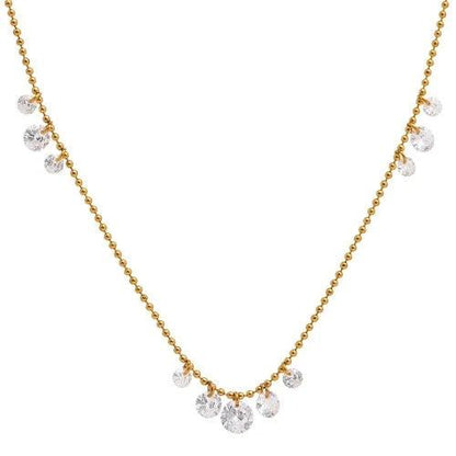 18K Gold Plated CZ Chain Necklace - SHExFAB