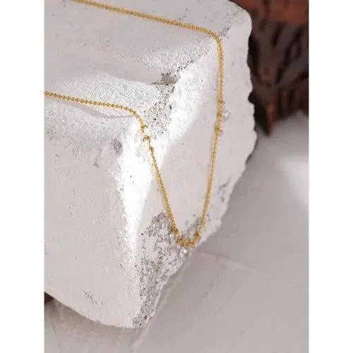 18K Gold Plated CZ Chain Necklace - SHExFAB