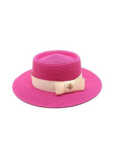 Bump Charm Ribbon Straw Panama Hat - SHExFAB