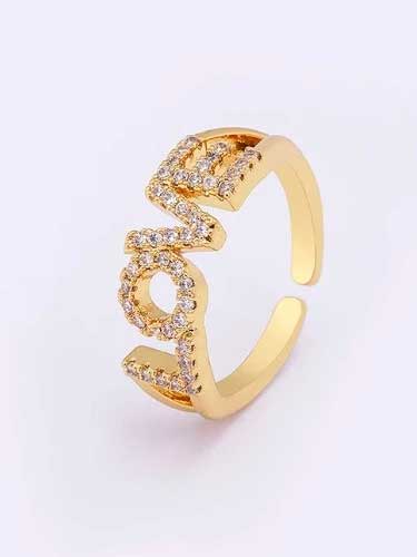 CZ Crystal Love Open Ring