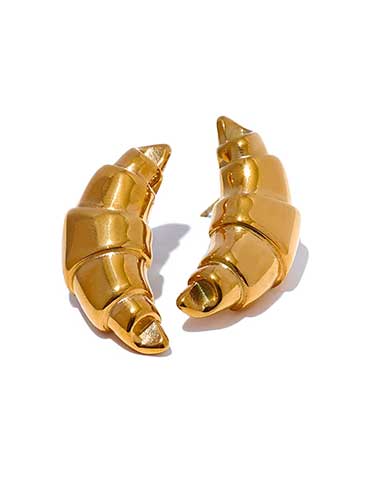 Croissant 18K Gold Plated Stud Earrings