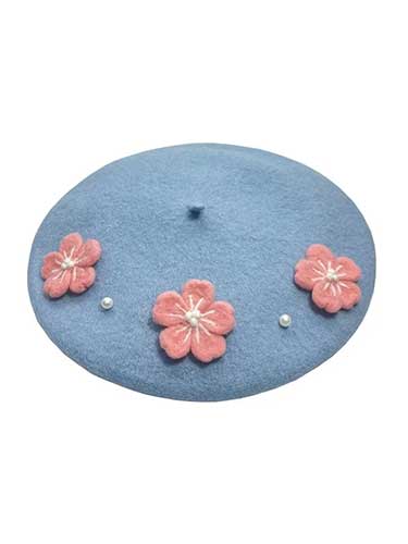Cute Pearl Flower Wool Painter Hat - SHExFAB