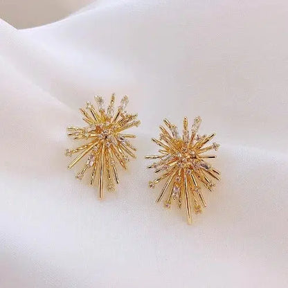 Firework Star Gold Earrings