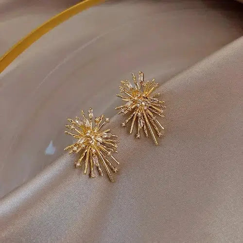 Firework Star Gold Earrings