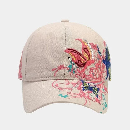 Flower Butterfly Embroidered Hat