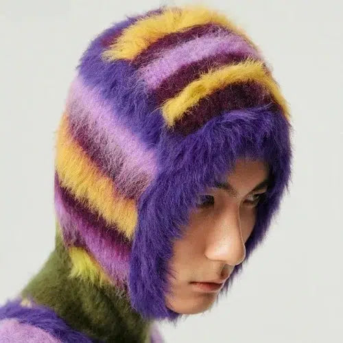 Fluffy Knitted Winter Balaclava Hat