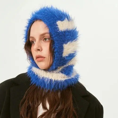 Fluffy Knitted Winter Balaclava Hat