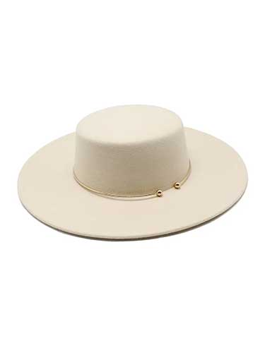 Gold Ring Wide Brim Wool Felt Hat - SHExFAB