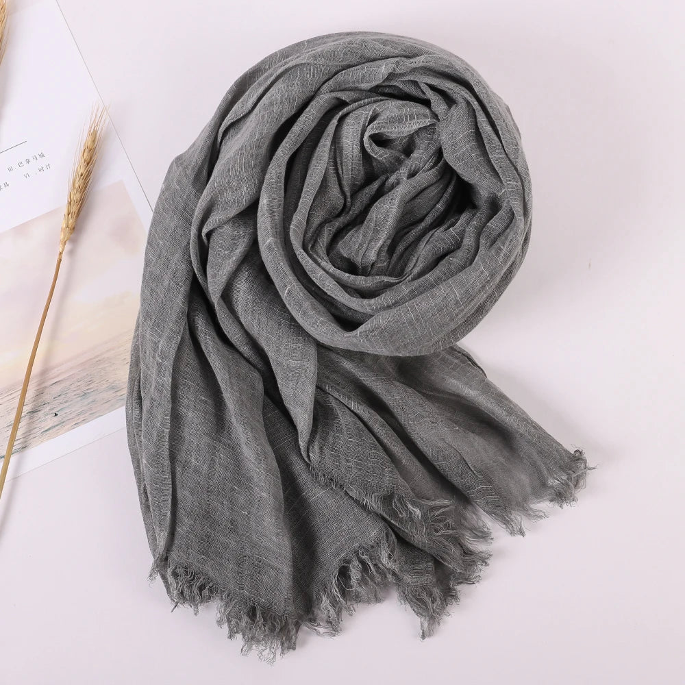 Solid Color Cotton Large Square Wrap Scarf