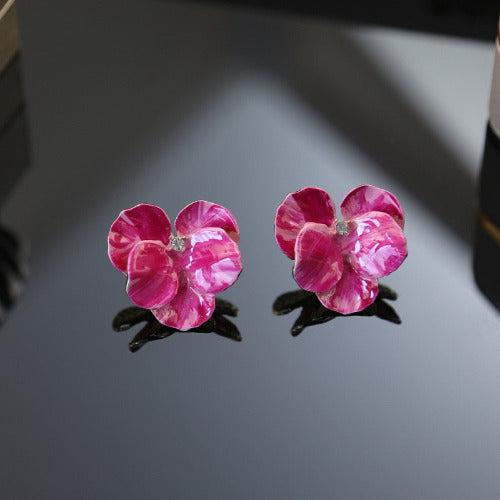 Hot Pink Petal Earrings
