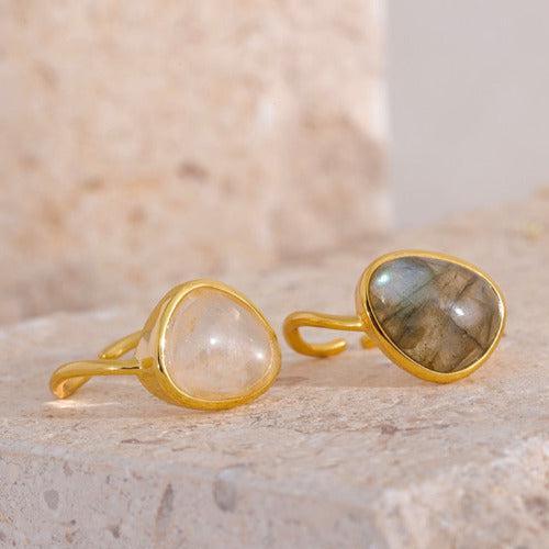 Natural Stone Thin Open Ring