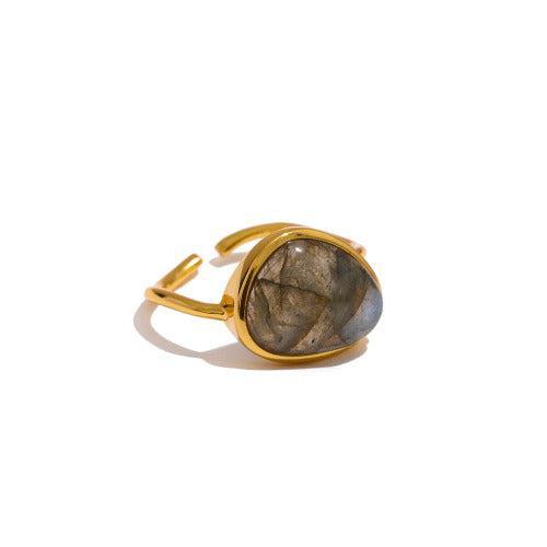 Natural Stone Thin Open Ring