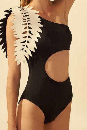 One Shoulder Cutout One-Piece Swimsuit