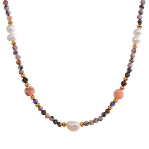 Pearl Stone Bead Necklace