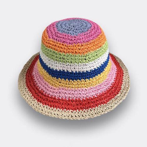 Rainbow Bucket Straw Hat