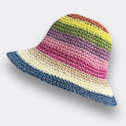 Rainbow Bucket Straw Hat