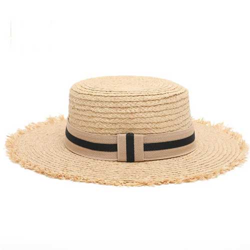 Ribbon Bow Flat Top Summer Hat