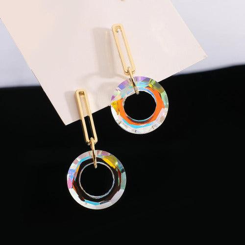 Round Transparent Drop Earrings
