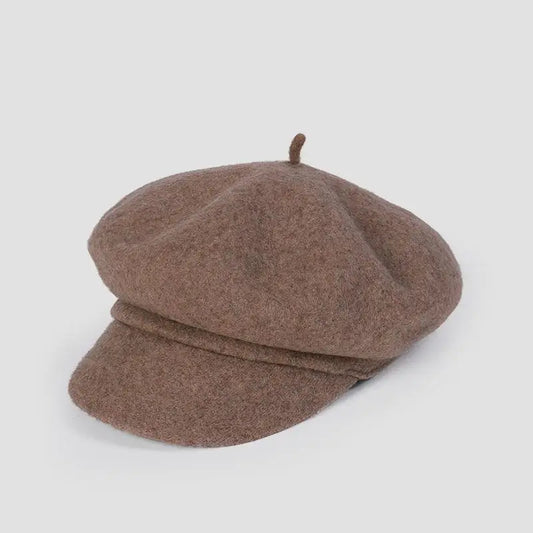 Classic Soft Wool Octagonal Newsboy Hat