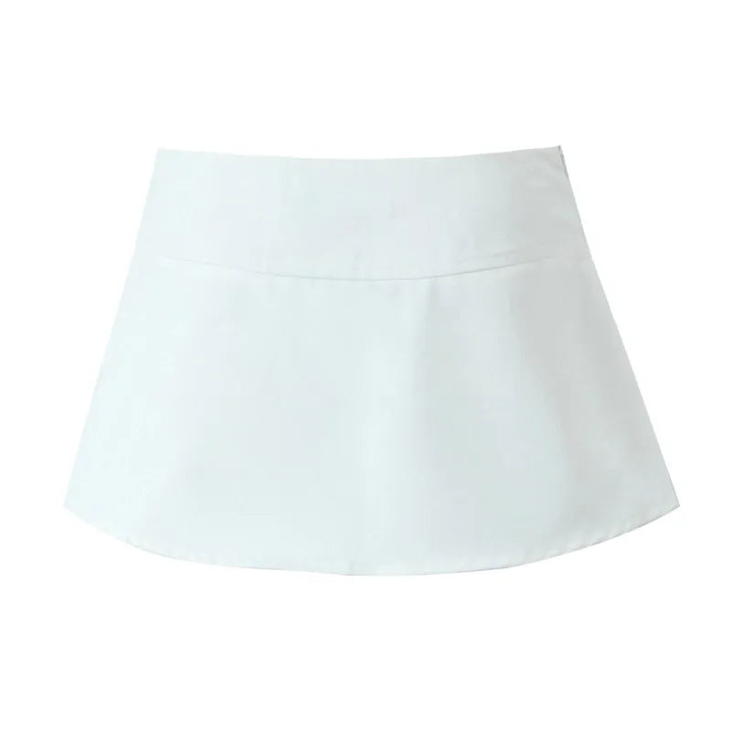 Bowknot Side Zipper A-Line Mini Pleated Skirt