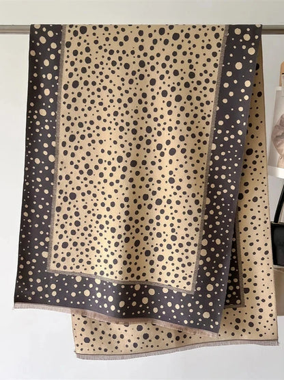 Dot Pattern Cashmere Large Thick Blanket Scarf