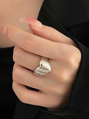 Shiny Heart Adjustable Fashion Ring - SHExFAB
