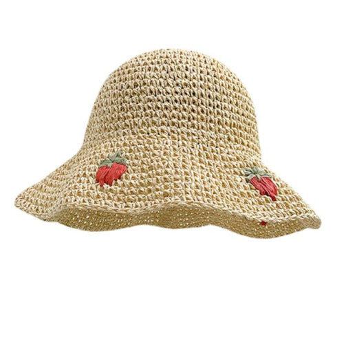 Strawberry Straw Sun Hat