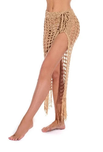 Tassel Crochet Bikini Cover-Up Skirt - SHExFAB