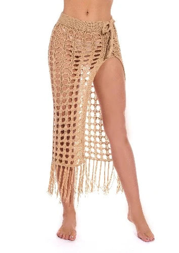 Tassel Crochet Bikini Cover-Up Skirt - SHExFAB
