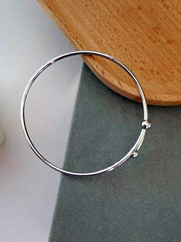 Thin Wire Open Adjustable Bangle Bracelet - SHExFAB