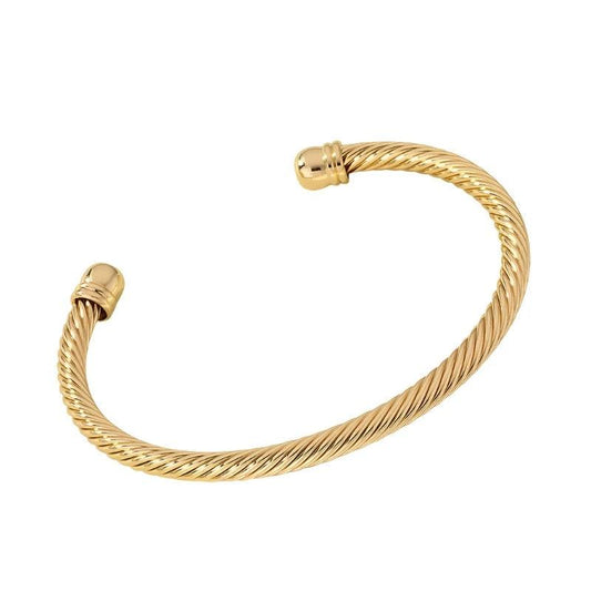 Trendy Open Twisted Cable Cuff Bracelet - SHExFAB
