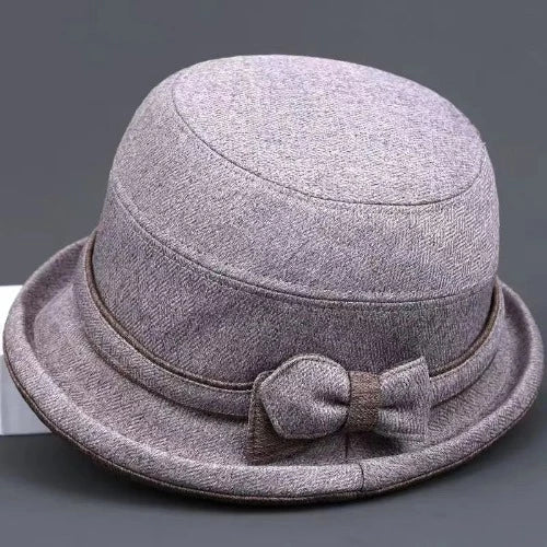 Vintage Bow Fedora Felt Hat
