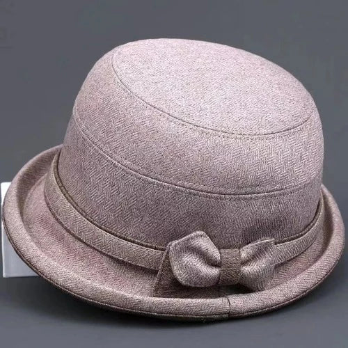 Vintage Bow Fedora Felt Hat