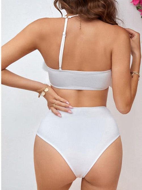 White Ruffle Bikini Two Piece Set - SHExFAB