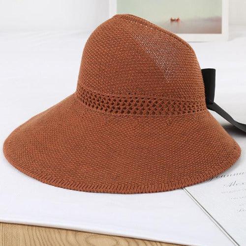 Wide Brim Foldable Straw Visor Hat