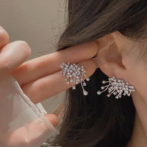 Zirconia Crystal Stud Earrings