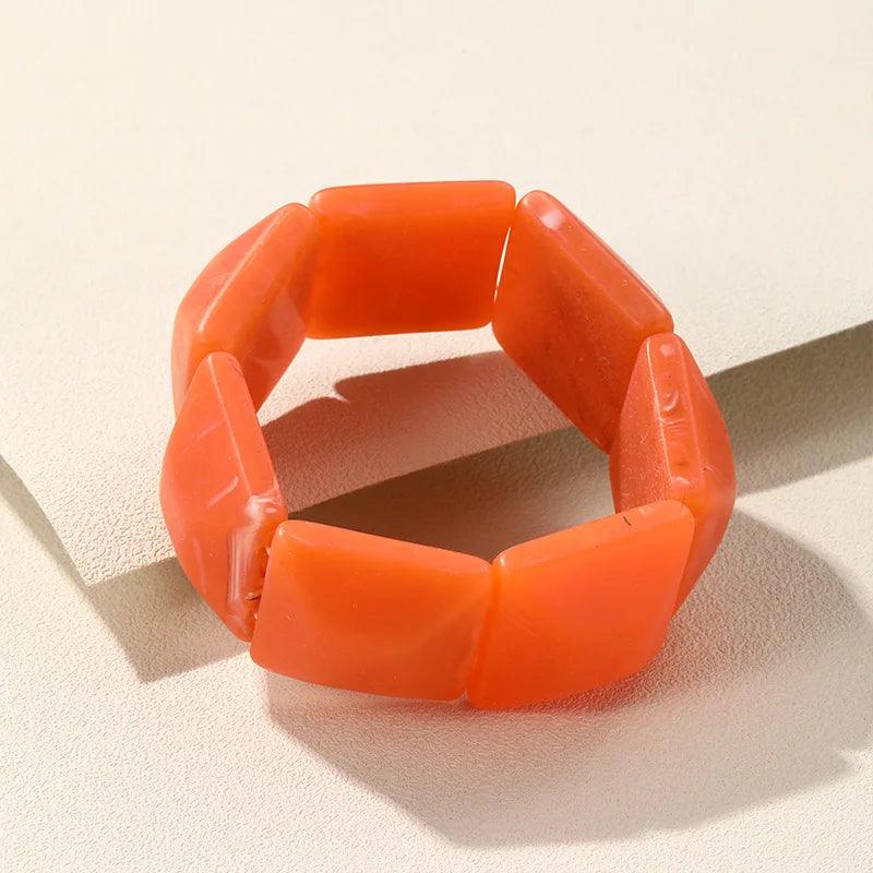 Acrylic Square Elastic Fashion Bangle Bracelet - SHExFAB