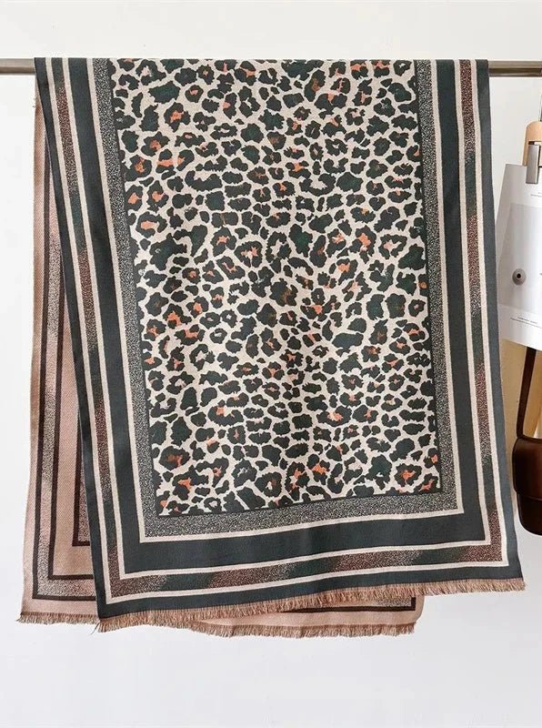 Animal Pattern Warm Oversized Cashmere Wrap - SHExFAB