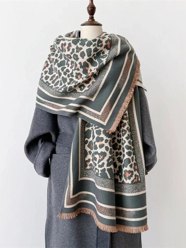 Animal Pattern Warm Oversized Cashmere Wrap - SHExFAB