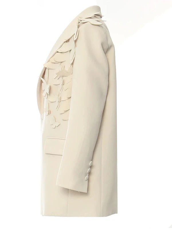 Apricot Notched Collar Butterfly Oversized Suit Blazer - SHExFAB