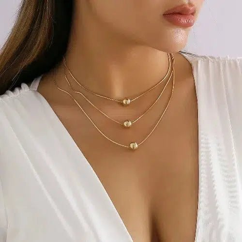 Ball Pendant Chain Layered Necklace - SHExFAB