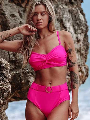 Bikini Top and Bottom with Belt Two Piece Set - SHExFAB