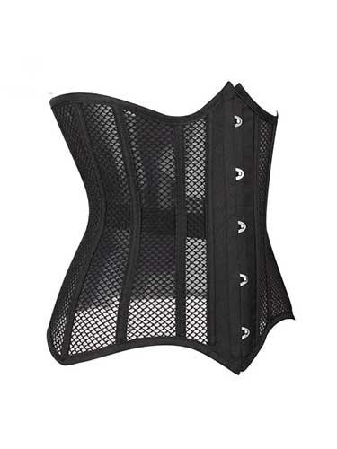 Black Mesh Underbust Corset - SHExFAB