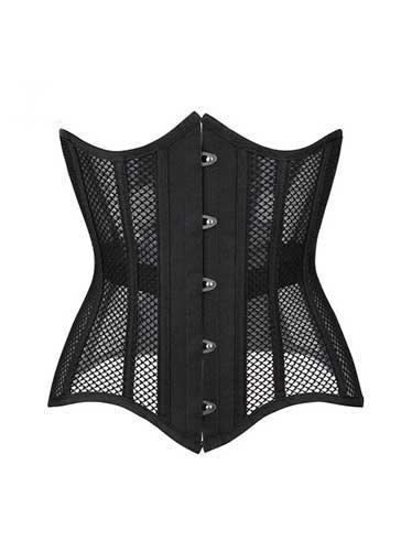 Black Mesh Underbust Corset - SHExFAB