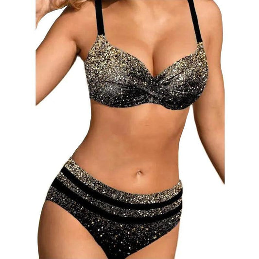 Black Plus Size Two - Piece Bathing Suit - SHExFAB