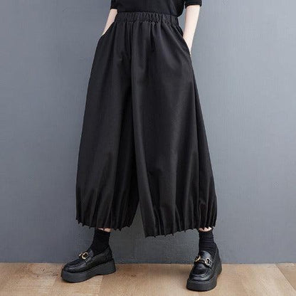 Black Pocket Wide Leg Baggy Pants - SHExFAB