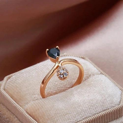 Black Zircon Thin Band Ring - SHExFAB