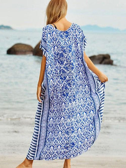 Blue Beach Kaftan Cover - Up - SHExFAB