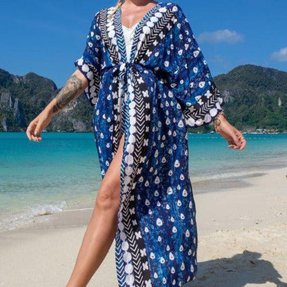 Blue Bikini Cover - Up Robe - SHExFAB