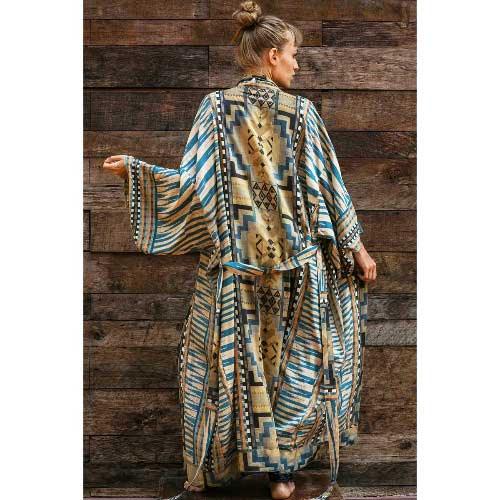 Bohemian Geometric Pattern Long Robe - SHExFAB